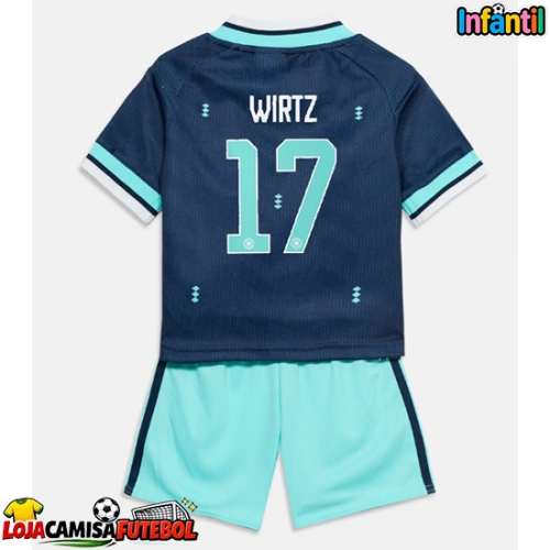 Camisa de Futebol Alemanha Florian Wirtz #17 Equipamento Secundário Infantil Mundo 2026 Manga Curta (+ Calças curtas)